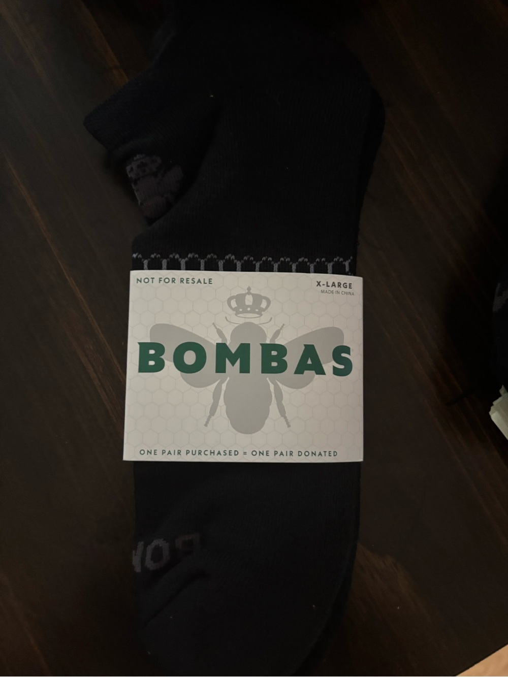 Bombas Black Crew Socks with Branded Band